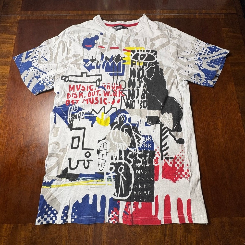 Contender Jean-Michel Basquiat All Over Art T-Shirt White Size XL